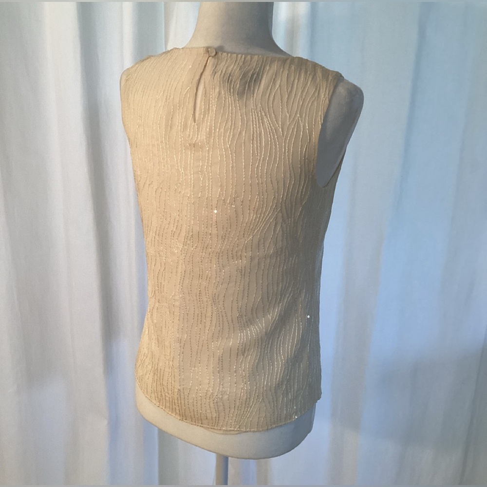 Talbots Nwot Ivory Silk Shell With Sequin Embelli… - image 5